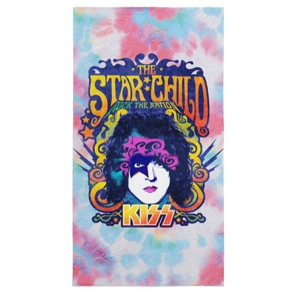 New Kiss Starchild Beach Bath Pool Gift Towel Band Paul Stanley NWT Rock & Roll - Picture 1 of 2